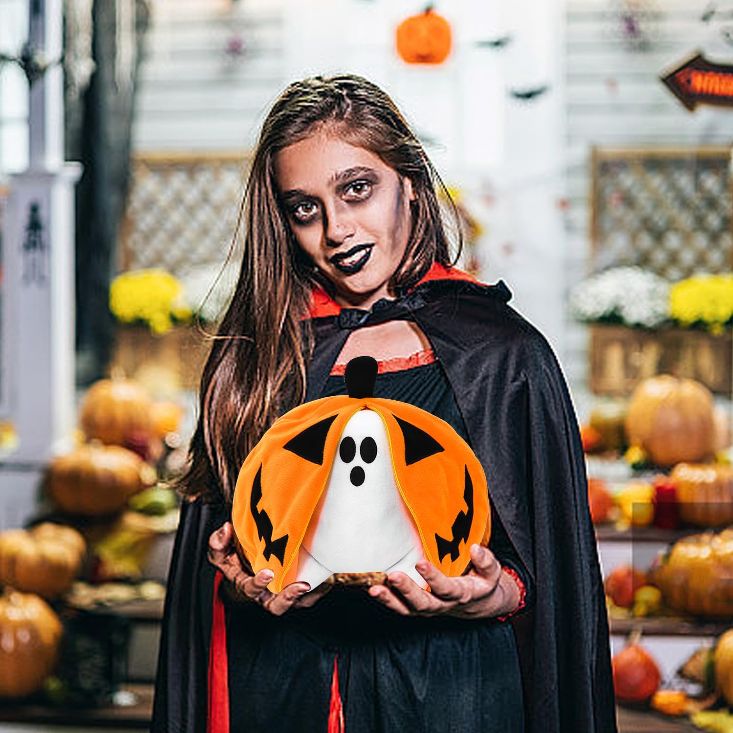 Halloween Pumpkin Ghost Plush Pillow