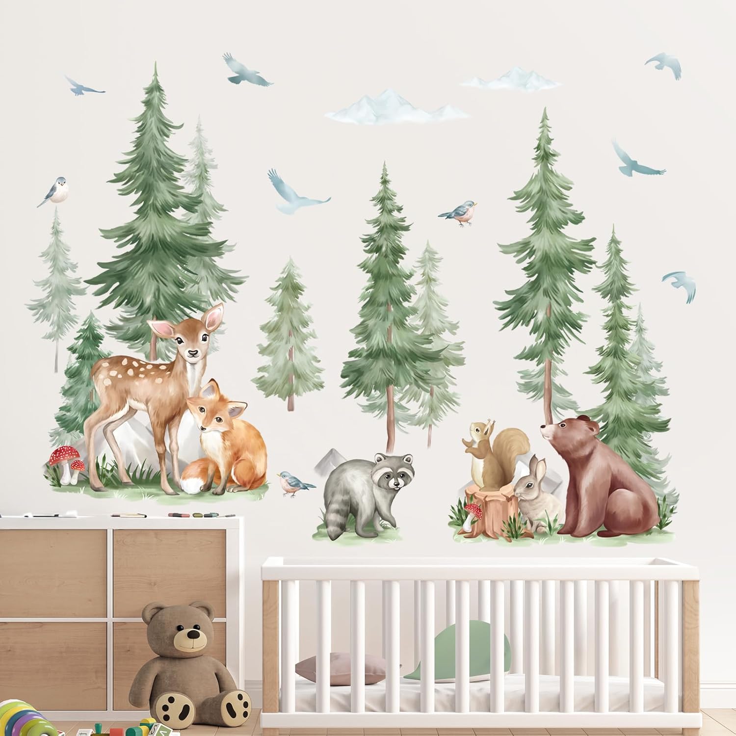 Wondever Mountain Tree Wall Stickers for Kids Room 1