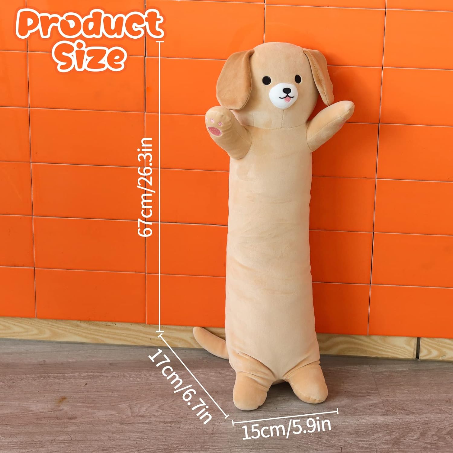 Long Labrador Plush Body Pillow for Kids