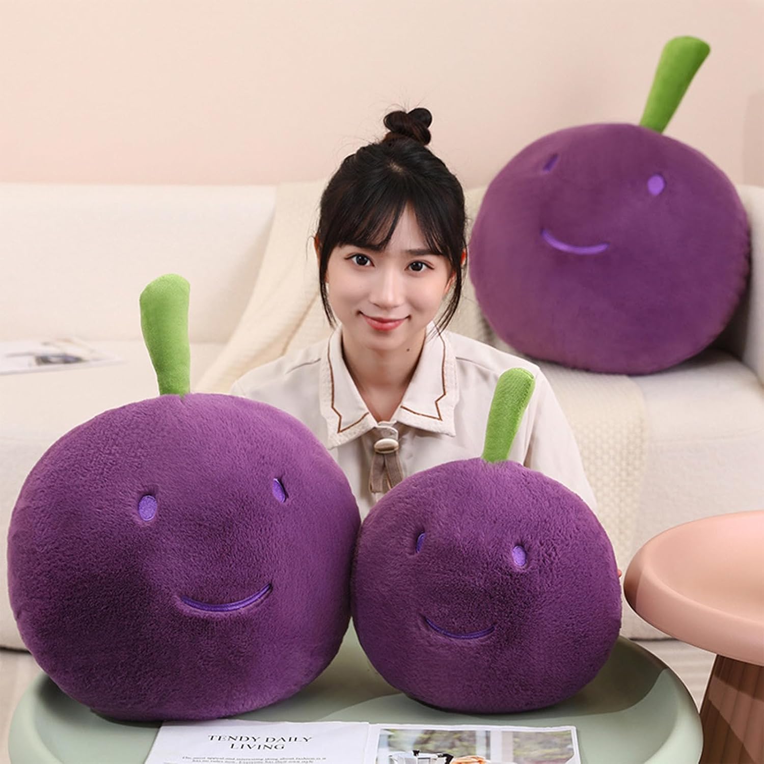 Grape Plush Pillow for Kids Adults