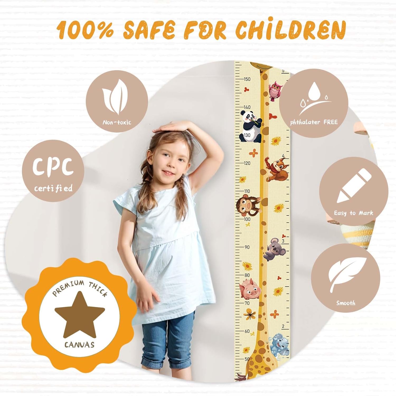 Woodemon Custom Name Growth Chart Wall