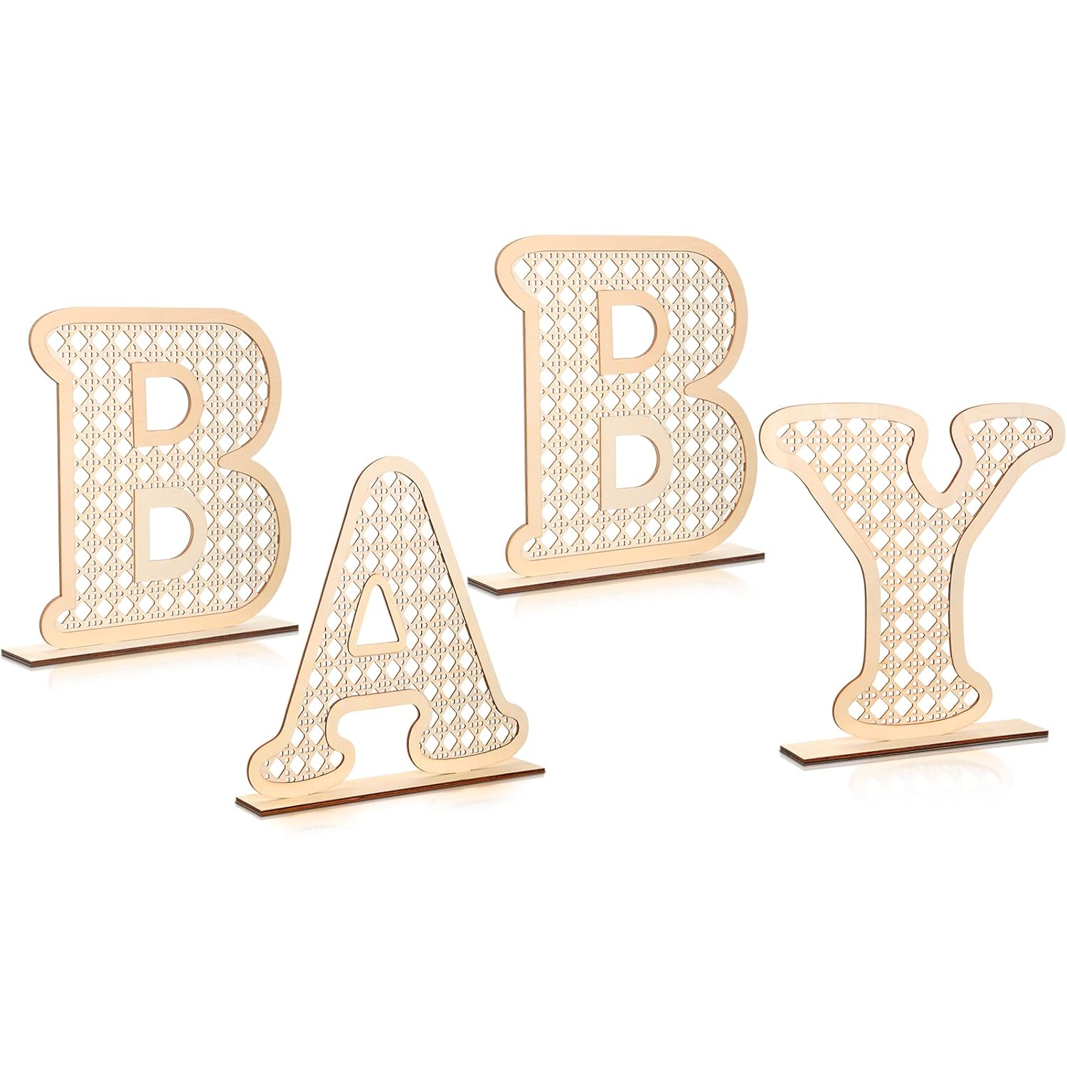 Wooden Rattan Baby Letters Marquee Decor