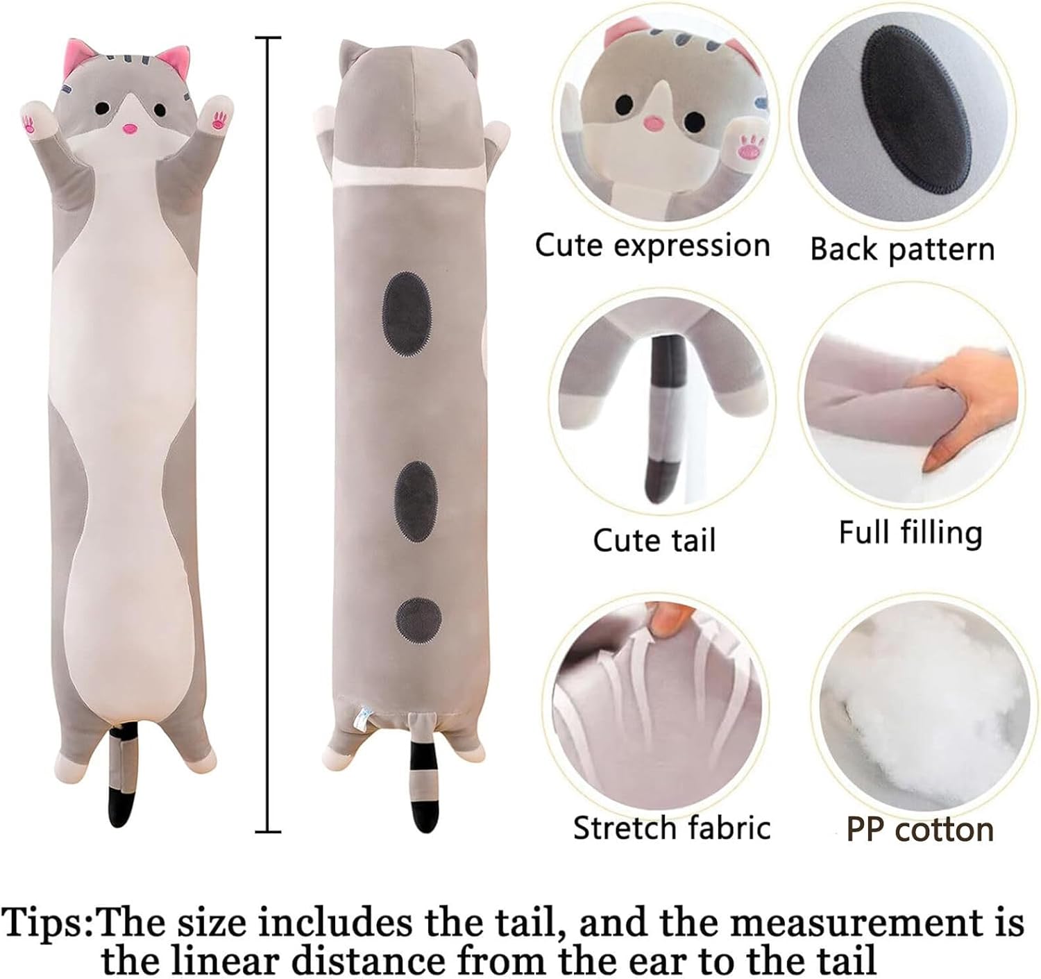 Somao Long Cat Plush Pillow for Kids 1