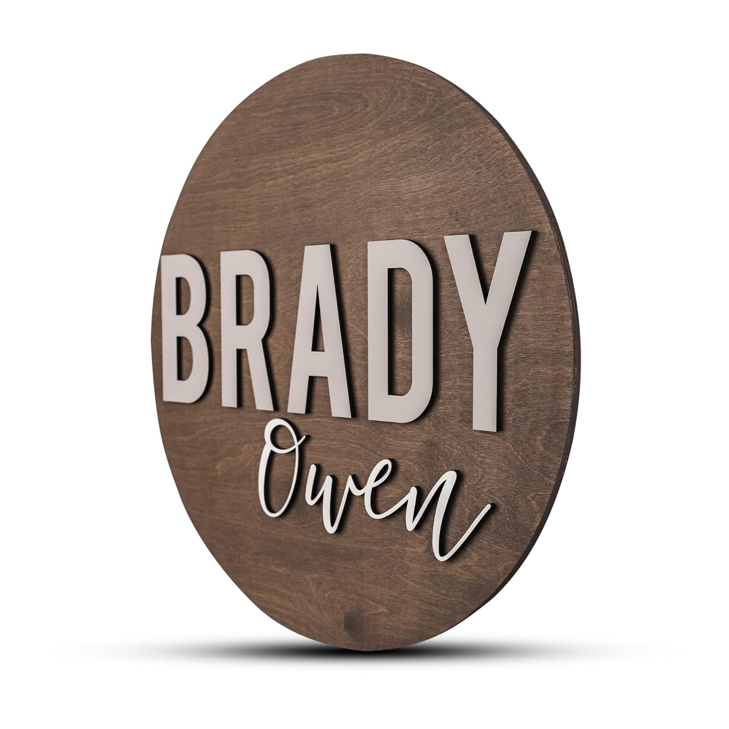 Custom Round Nursery Name Sign 12 18 24 30 3D Wall Art