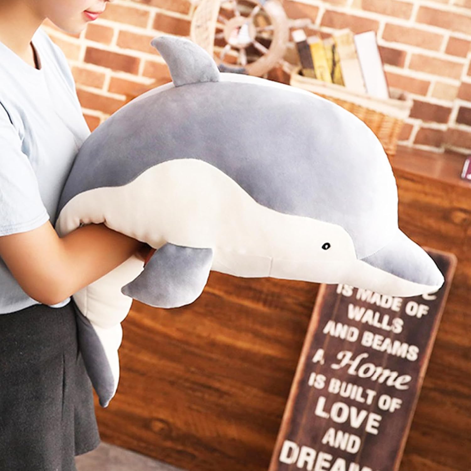Levenkeness Dolphin Plush Hugging Pillow