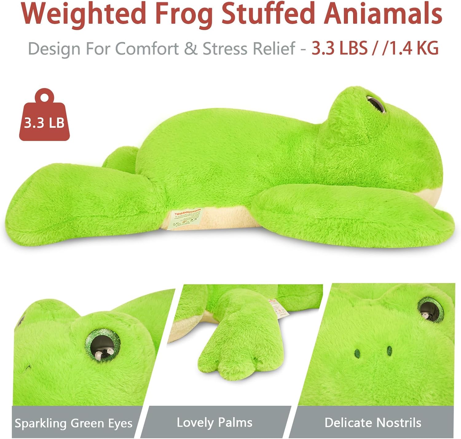 Niuniu Daddy 20 Inch Weighted Plush Frog Toy
