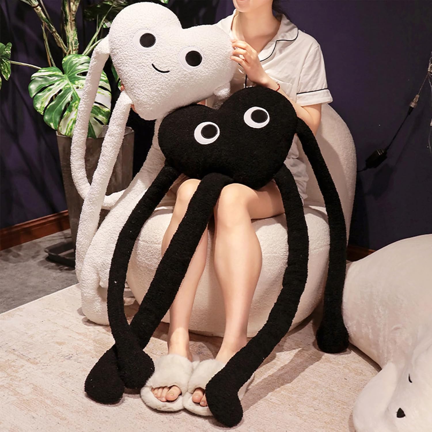 White Heart Plush Pillow 3937in