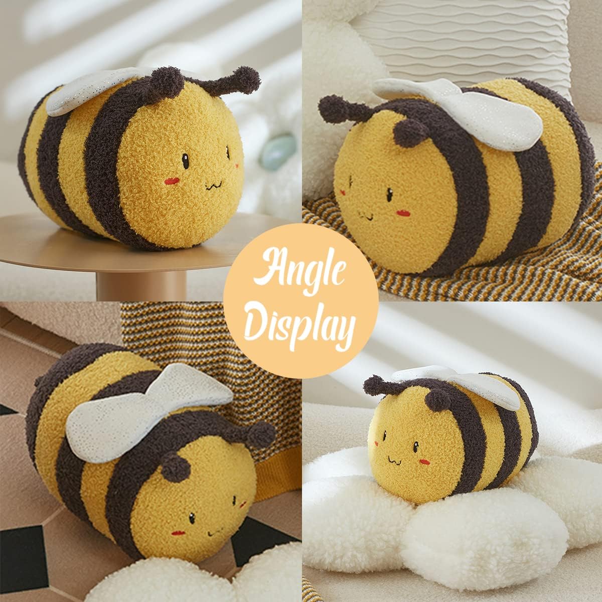 ARELUX 14in Plush Bumblebee Pillow Toy