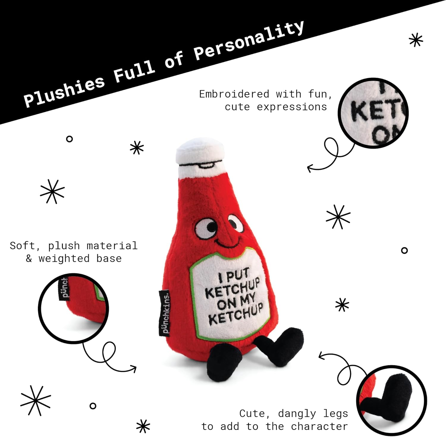 Ketchup Plushie - Funny Ketchup Bottle Cute Plush Figure