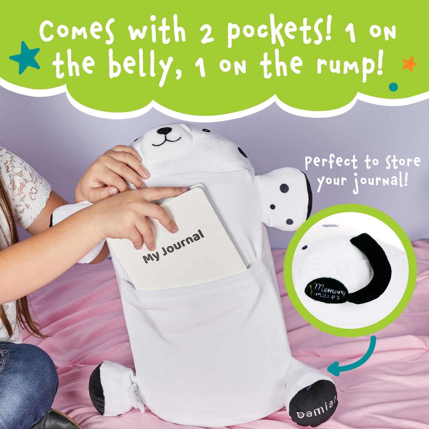 Memory Mates Cuddly Pillow Plush with Belly Pocket