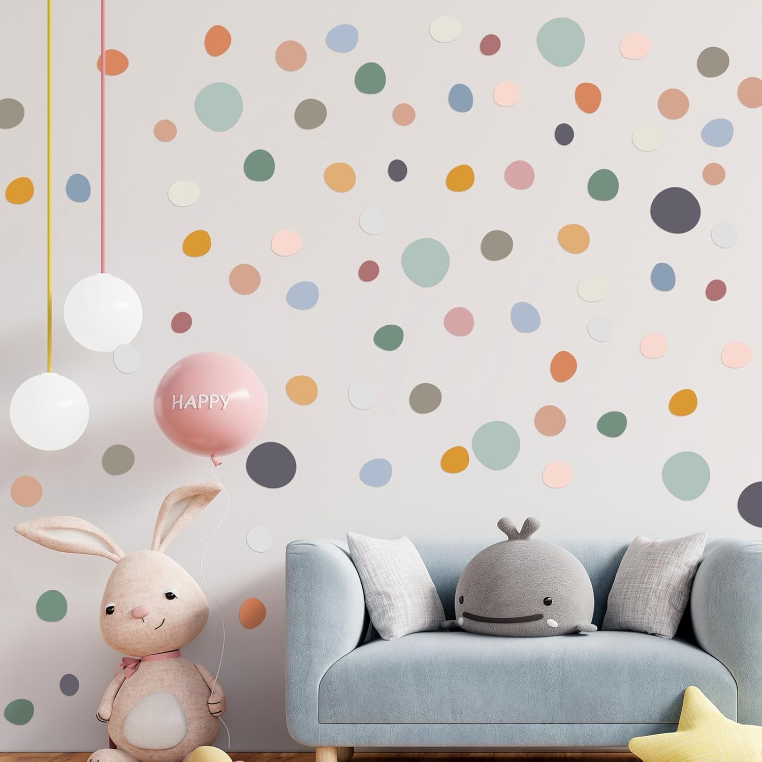 15 Sheet 300 Pcs Irregular Polka Dots Wall Decal