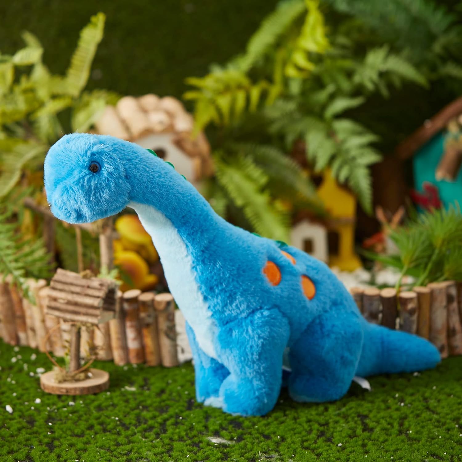 Houwsbaby 14 Inch Blue Light Dinosaur Plush Pillow