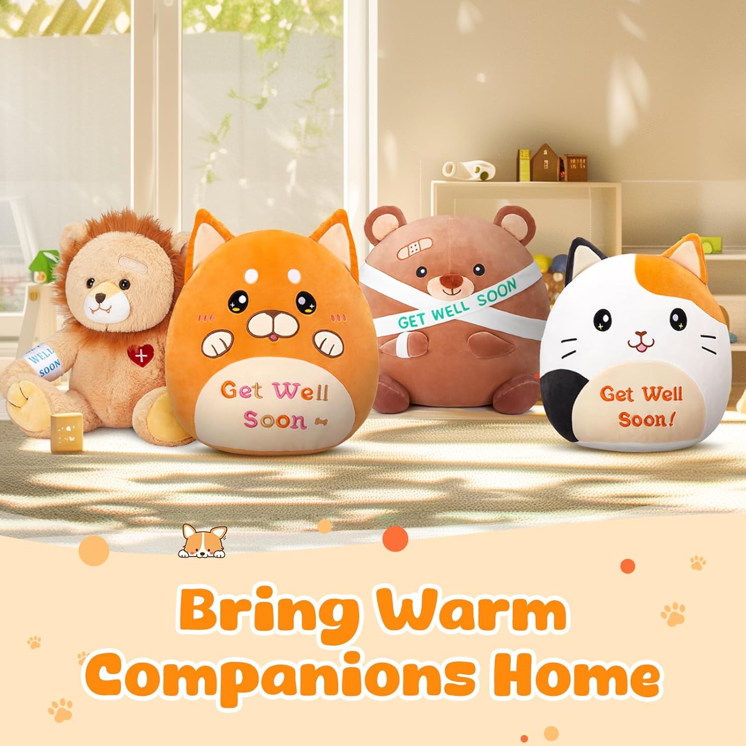 Get Well Soon Shiba Inu Plush Pillow