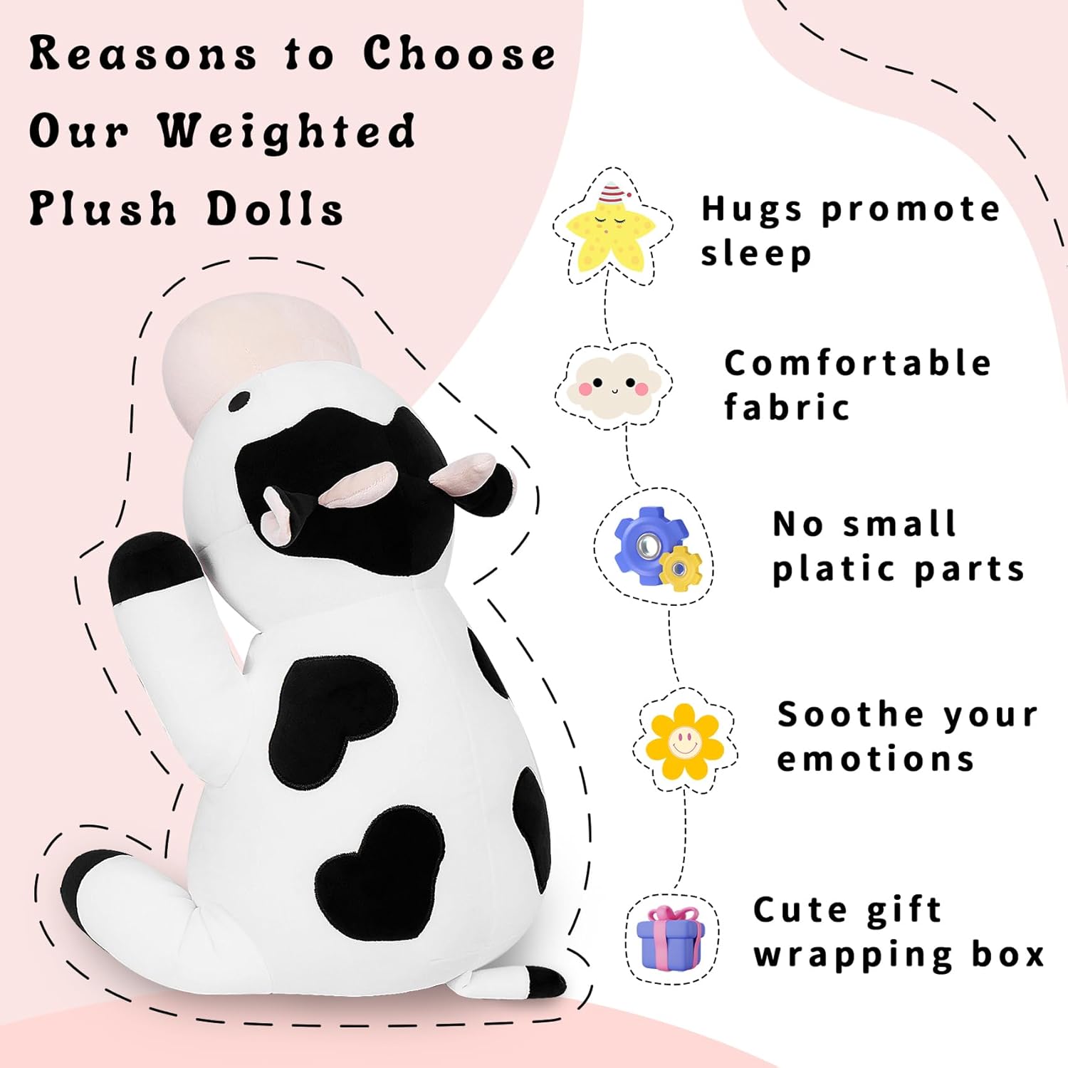 IdeaMeme Milk Cow Weighted Plush