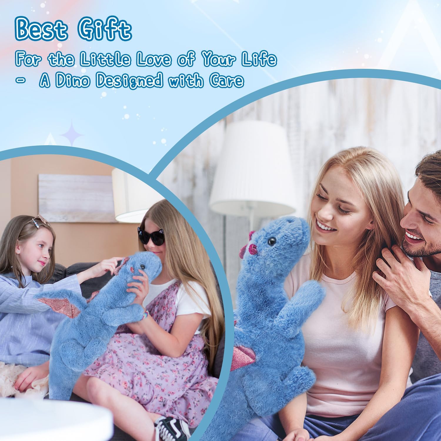 Blue Soft Dragon Plush Toy 2Lbs 275
