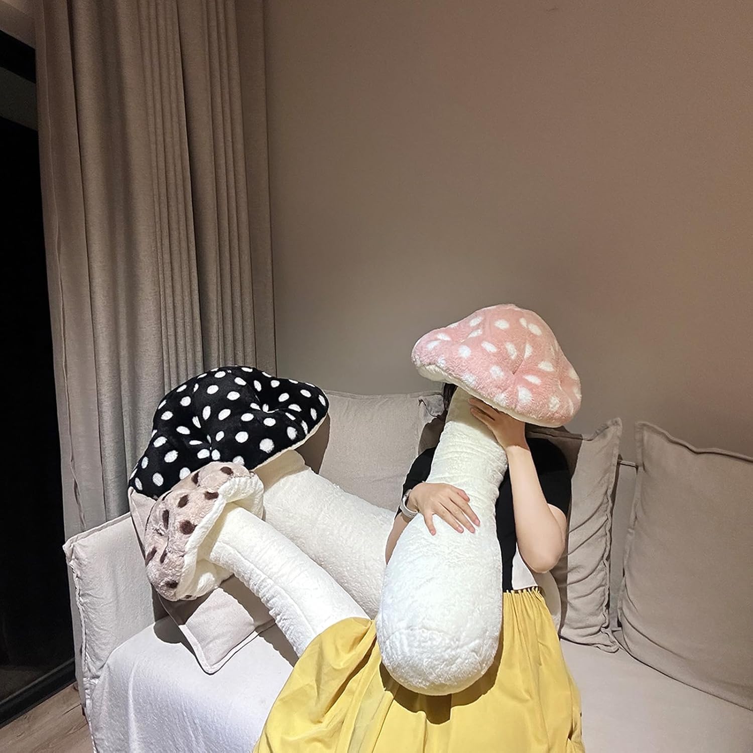 Hofun4U Mushroom Plush Pillow Pink