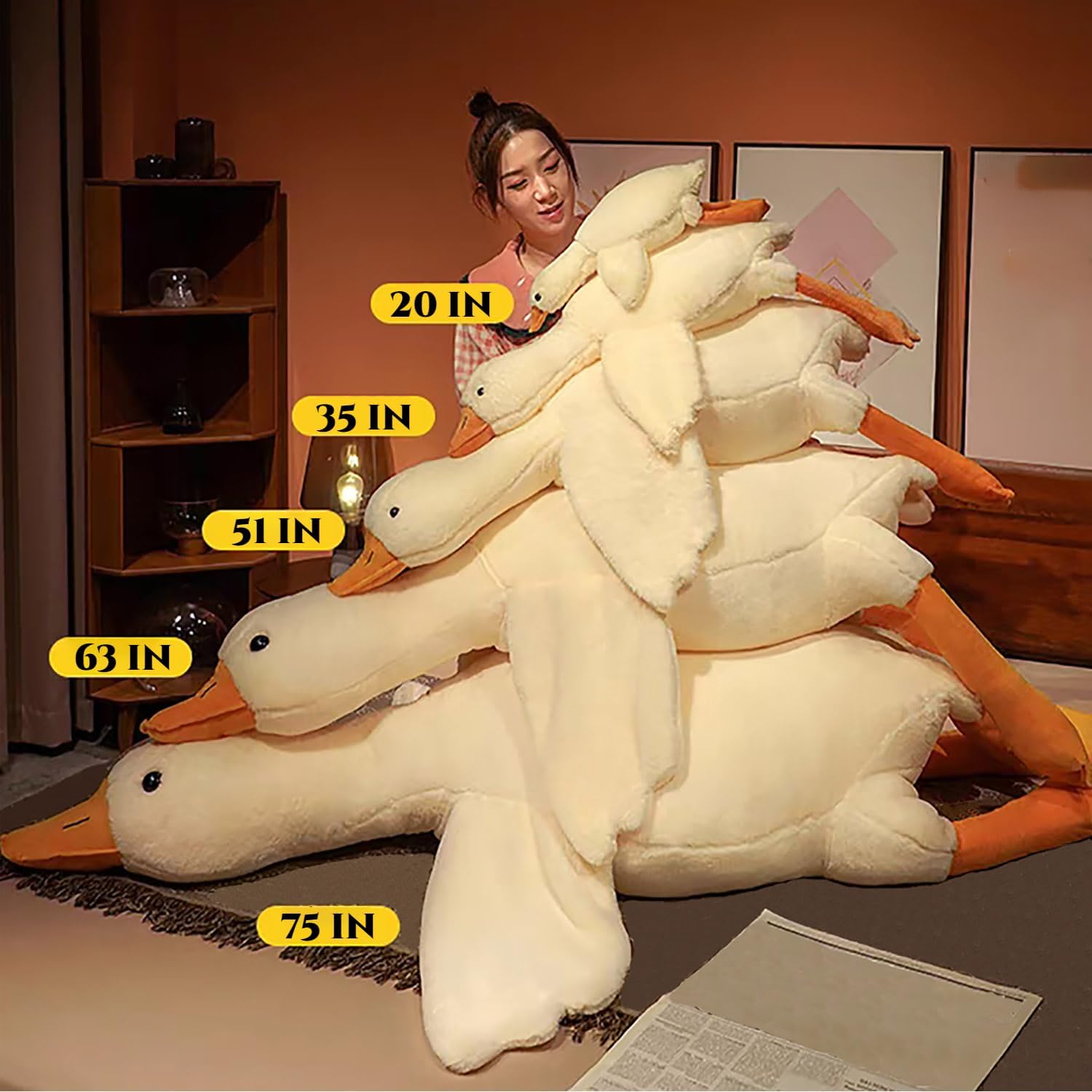 Giant Goose Plush Pillow - 51 in White