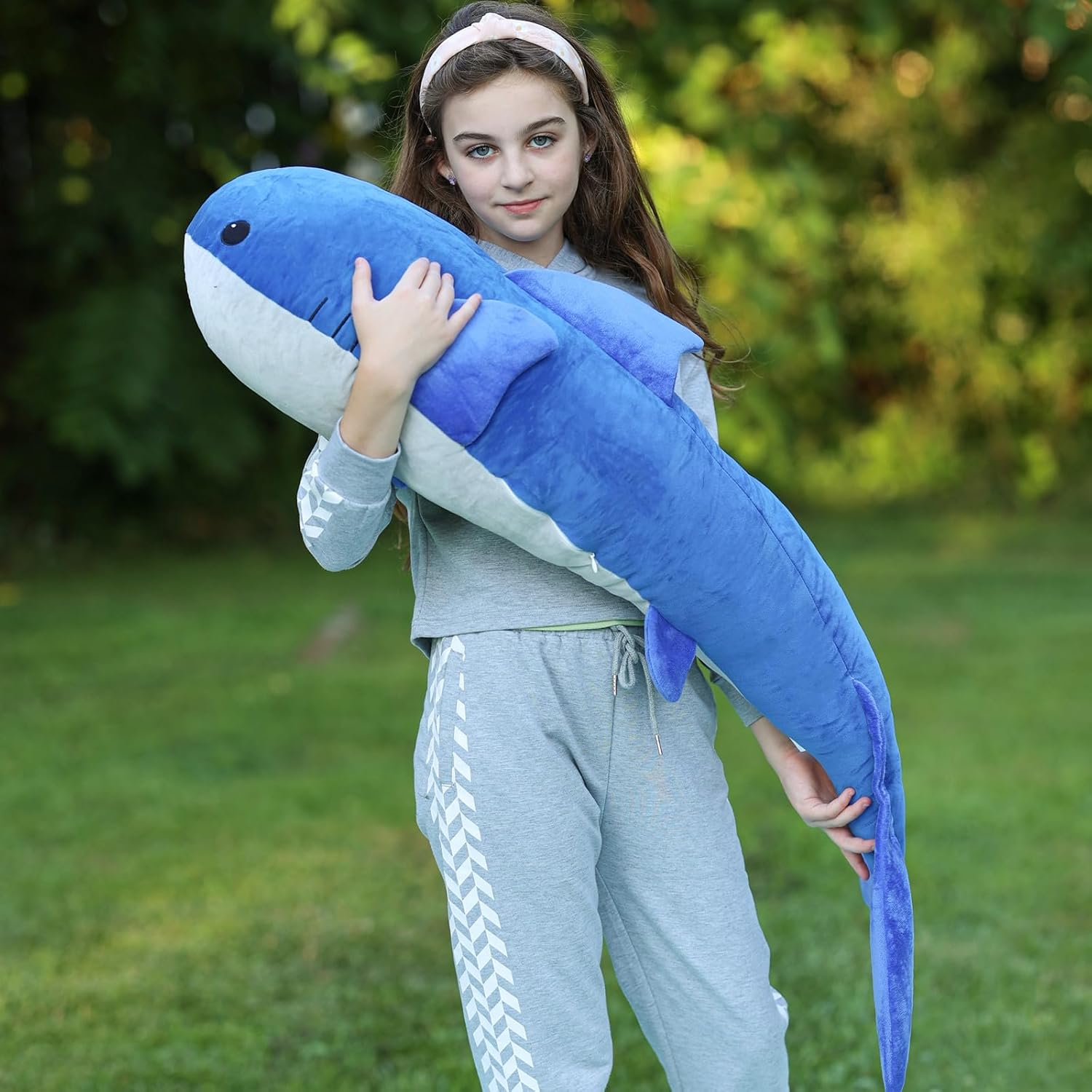 Tezituor 47 Inch Whale Plush Pillow for Kids
