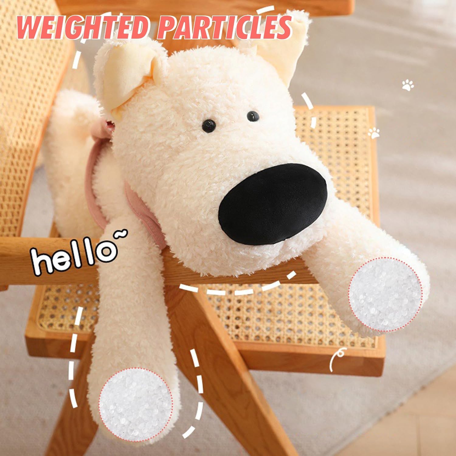 PEACH CAT West Highland White Terrier Plush Pillow with Backpack