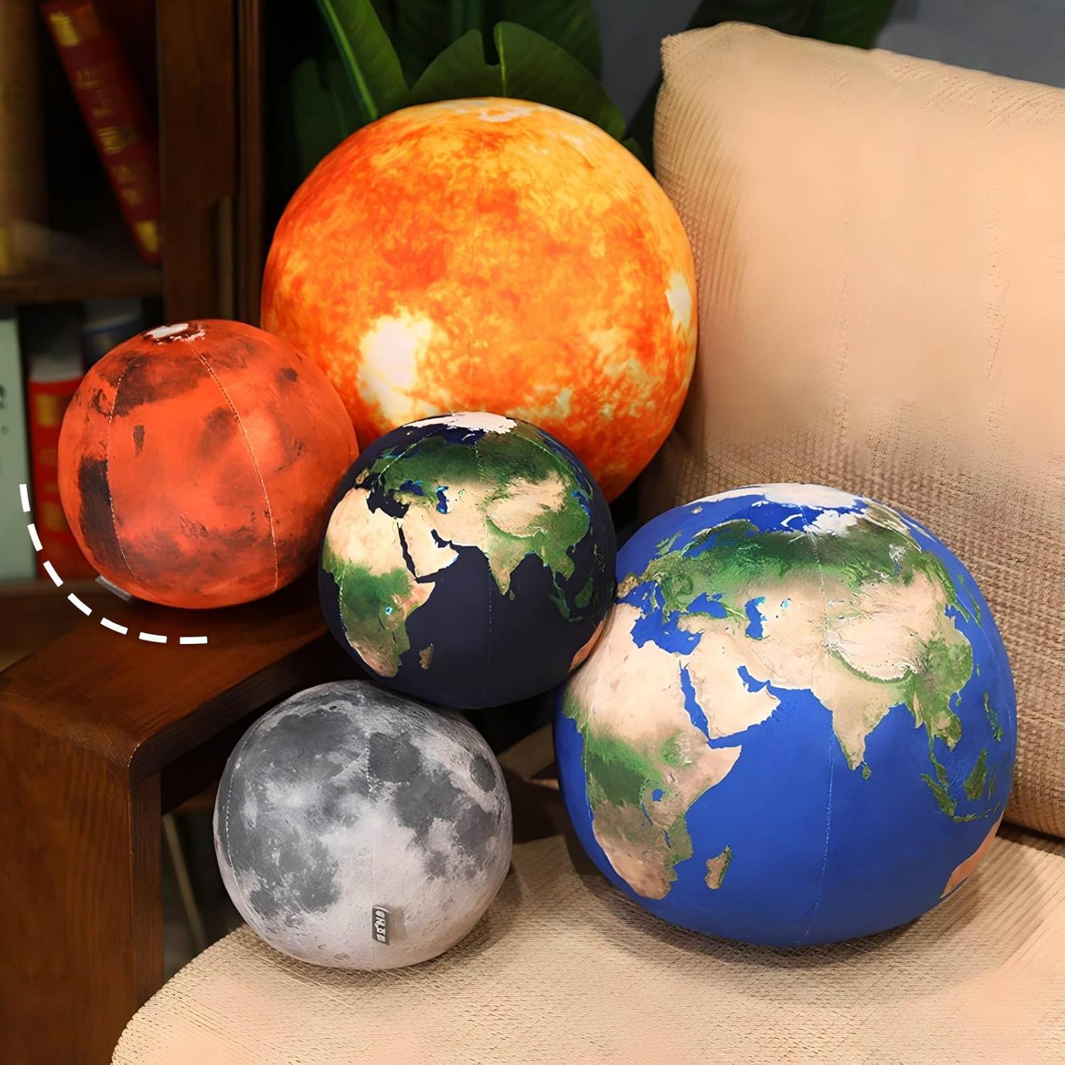5 Planet Plush Pillow Set Sun Moon Earth
