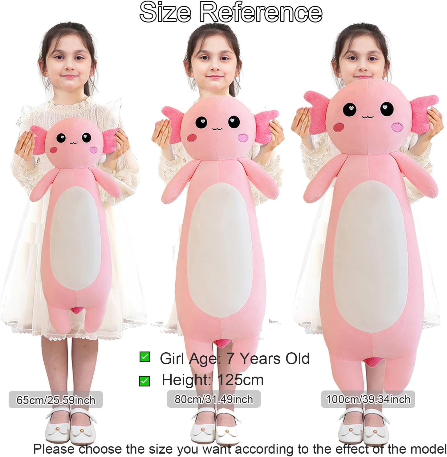 Pink Axolotl Plush Pillow 65cm