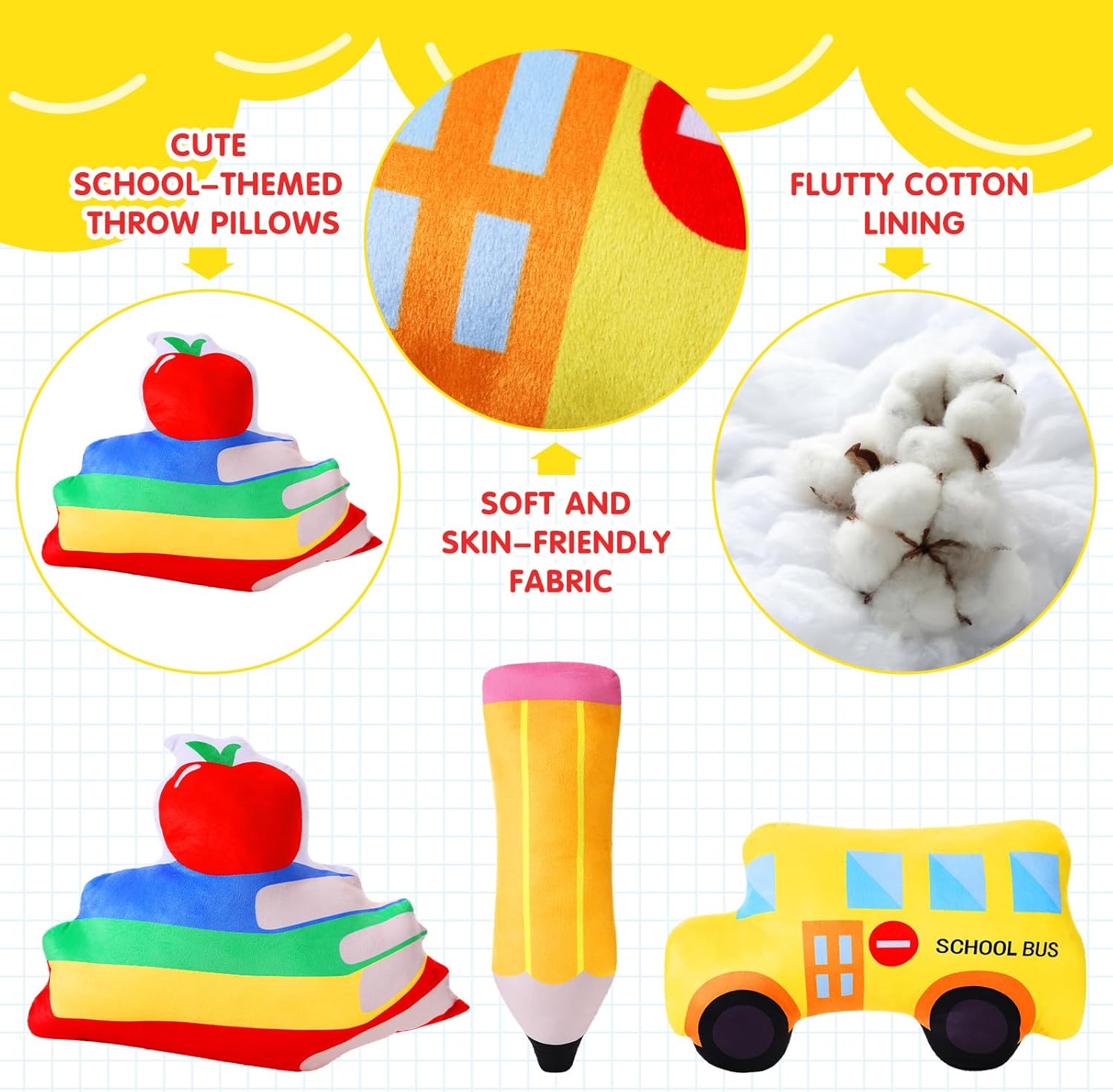 Suzile 3 Pcs 16 Inch Plush Pillow