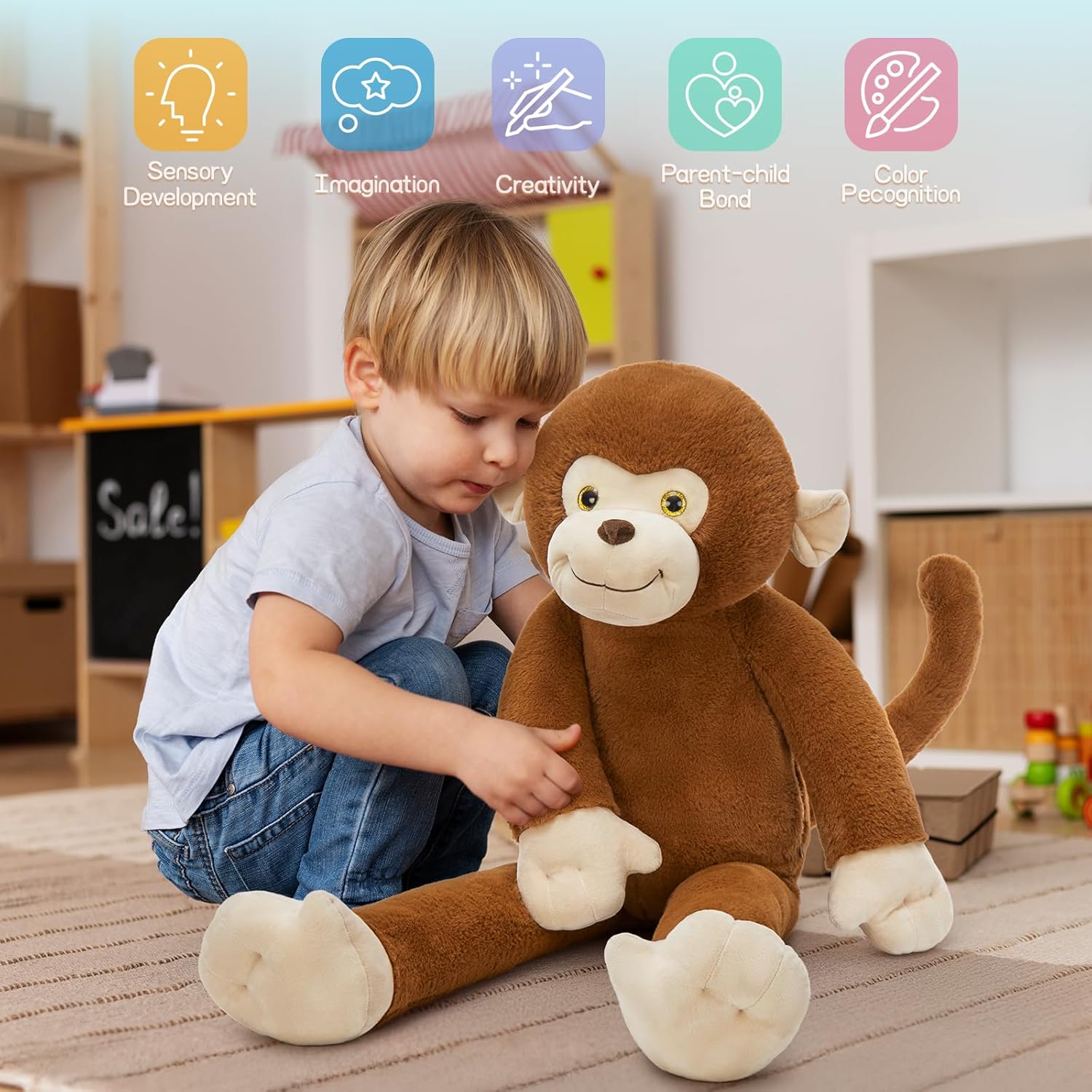 Tezituor Weighted Monkey Plush Toy