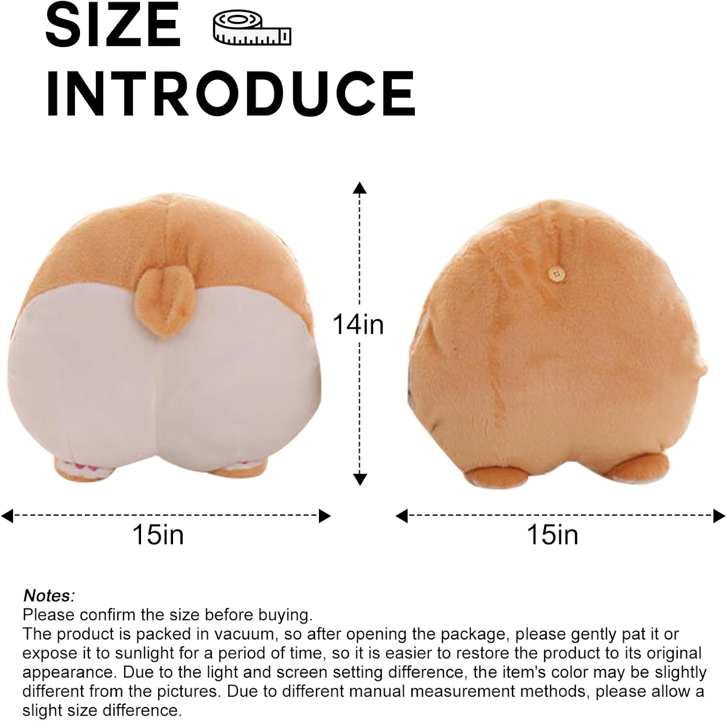CHELEI2019 15 Inch Corgi Butt Plush Throw Pillow