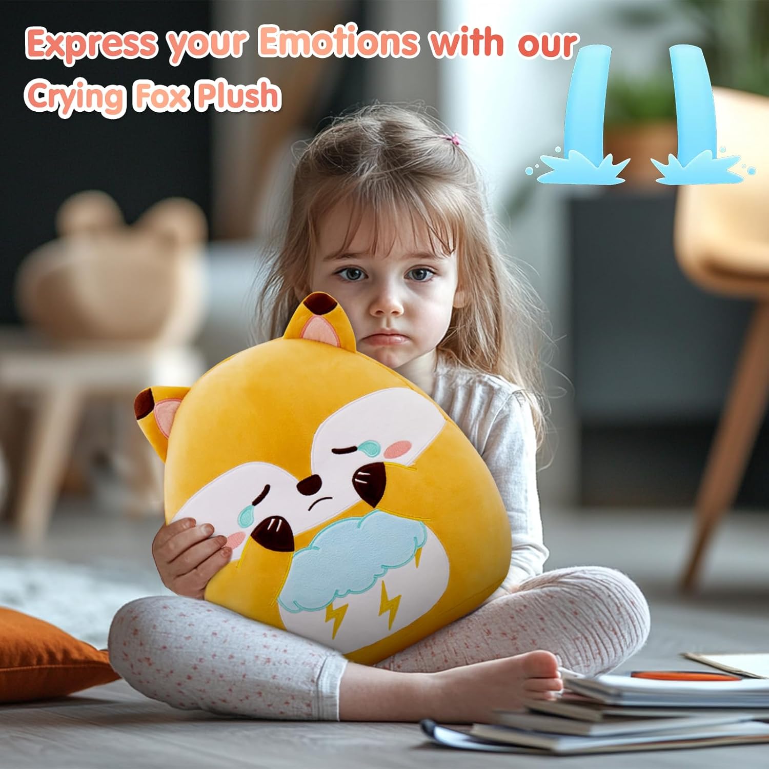 Soft 12-Inch Red Fox Plush Pillow