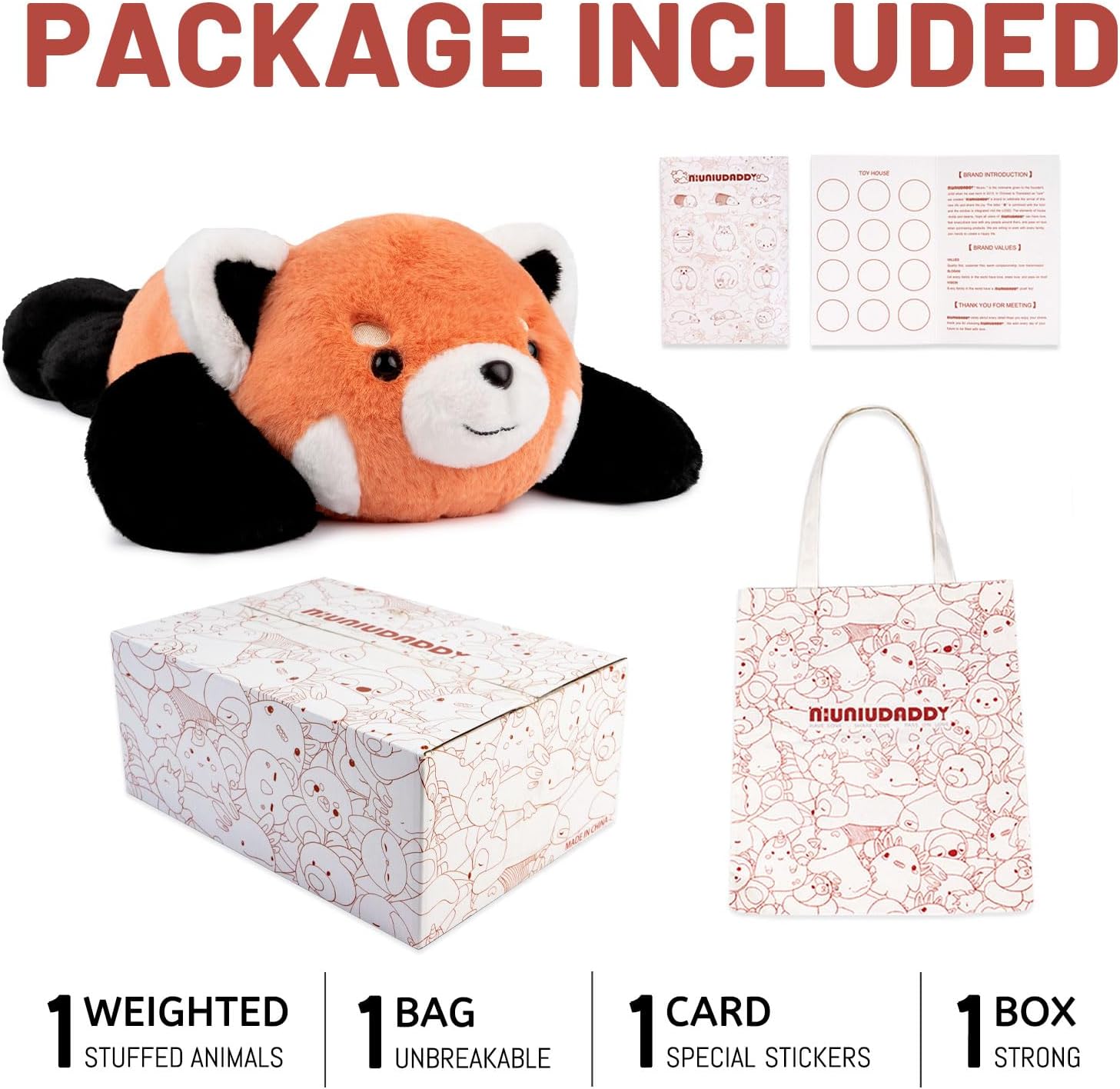 Niuniu Daddy Weighted Red Panda Plush Pillow 1