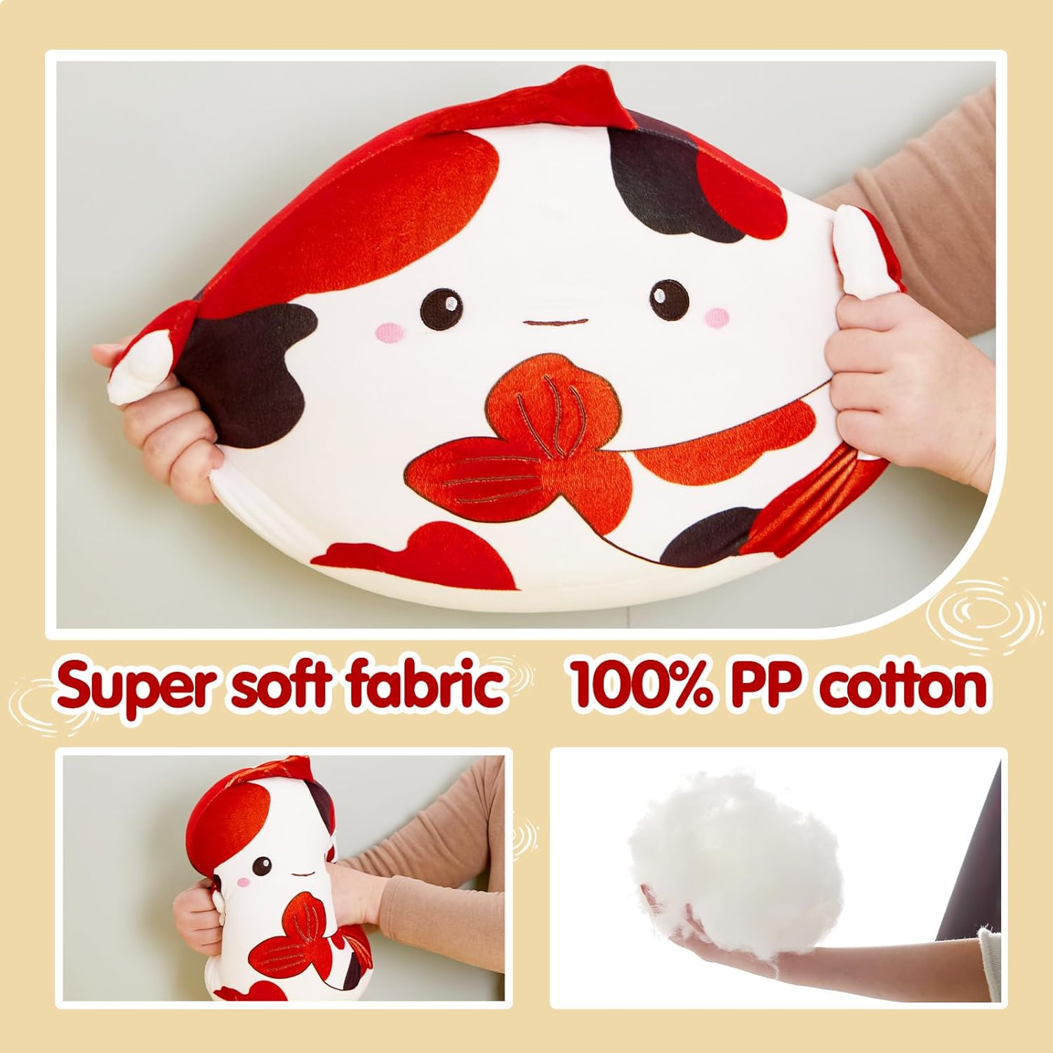 Glow Guards 12 Inch Koi Fish Plush Pillow