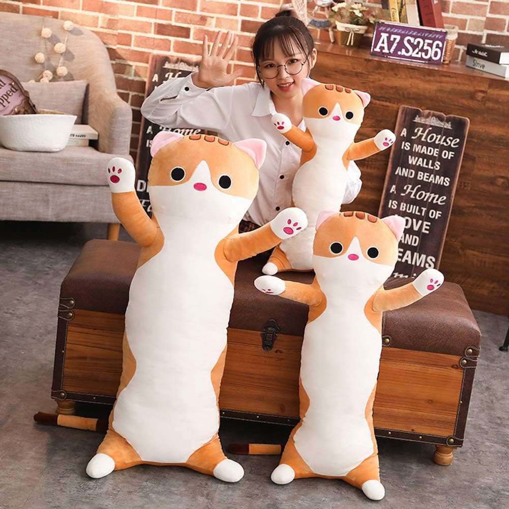 Long Cat Plush Pillow for Kids