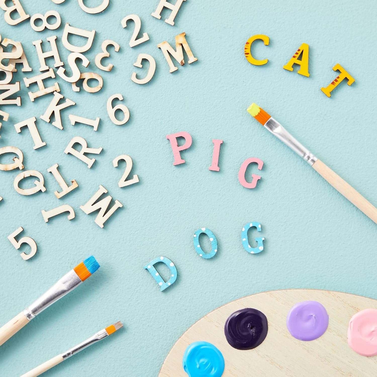 Juvale 1-Inch Wooden Alphabet Letters and Numbers Set