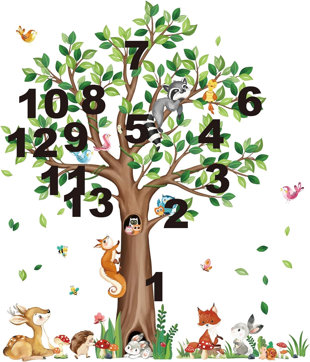 Decalmile Woodland Animals Wall Stickers