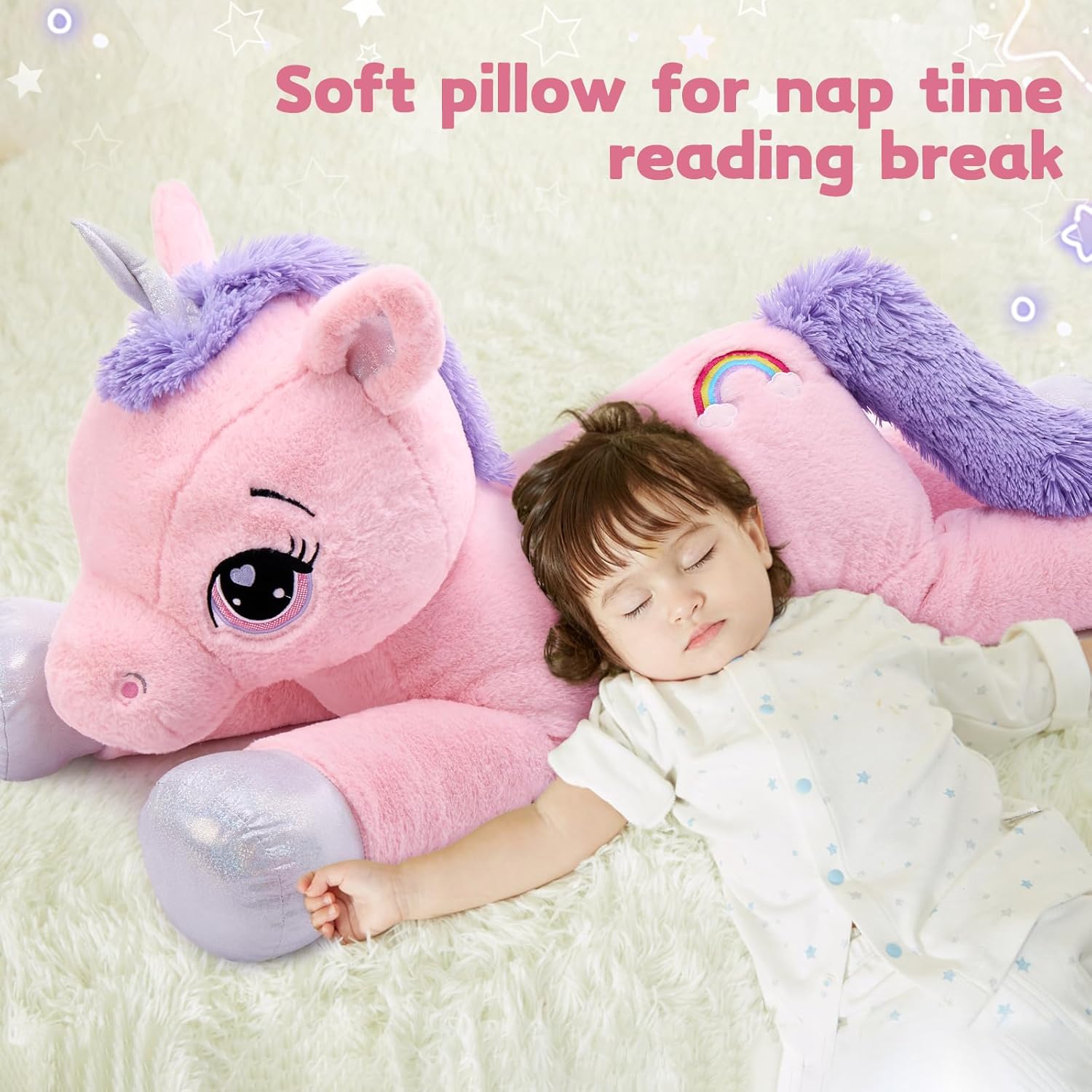 MaoGoLan 43 Inch Unicorn Plush Pillow