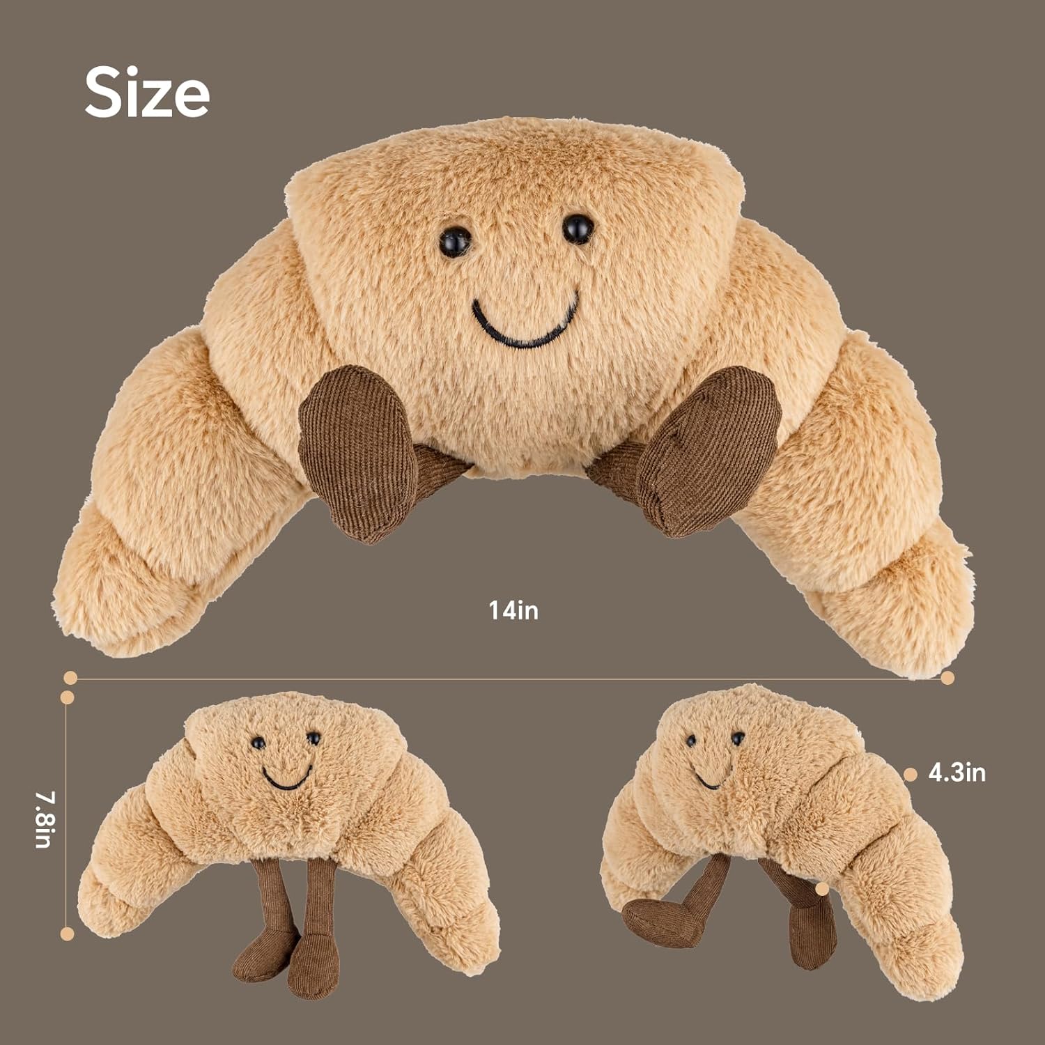 142 Inch Croissant Plush Toy - Soft Stuffed Animal Pillow