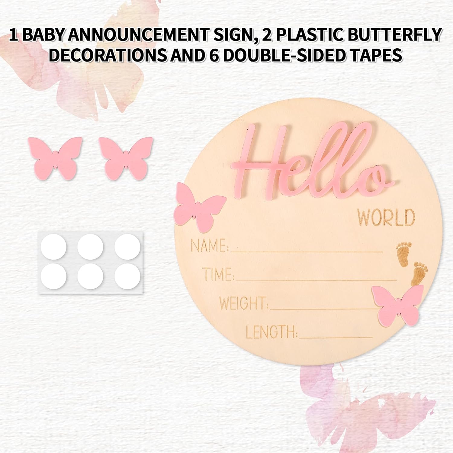 Baby Announcement Wooden Sign Board