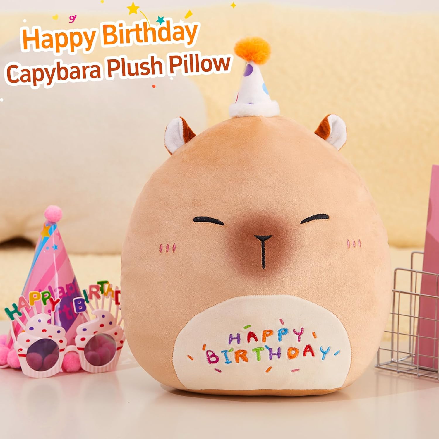 14 Inch Cute Capybara Plush Pillow