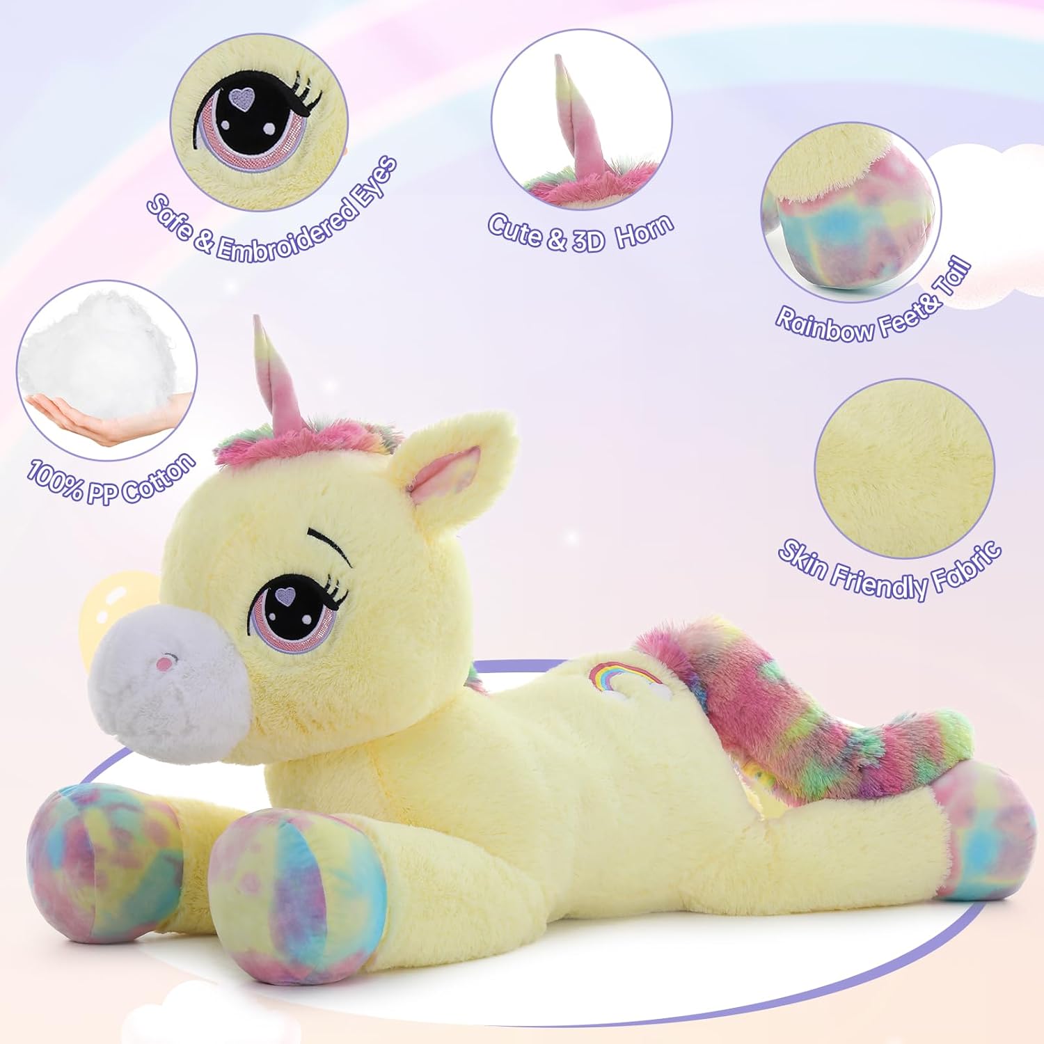 MaoGoLan 43 Inch Giant Unicorn Plush Pillow 1