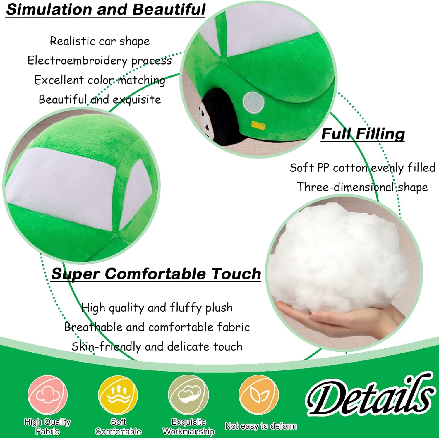 Plush Car Shaped Pillow Toy for Kids
