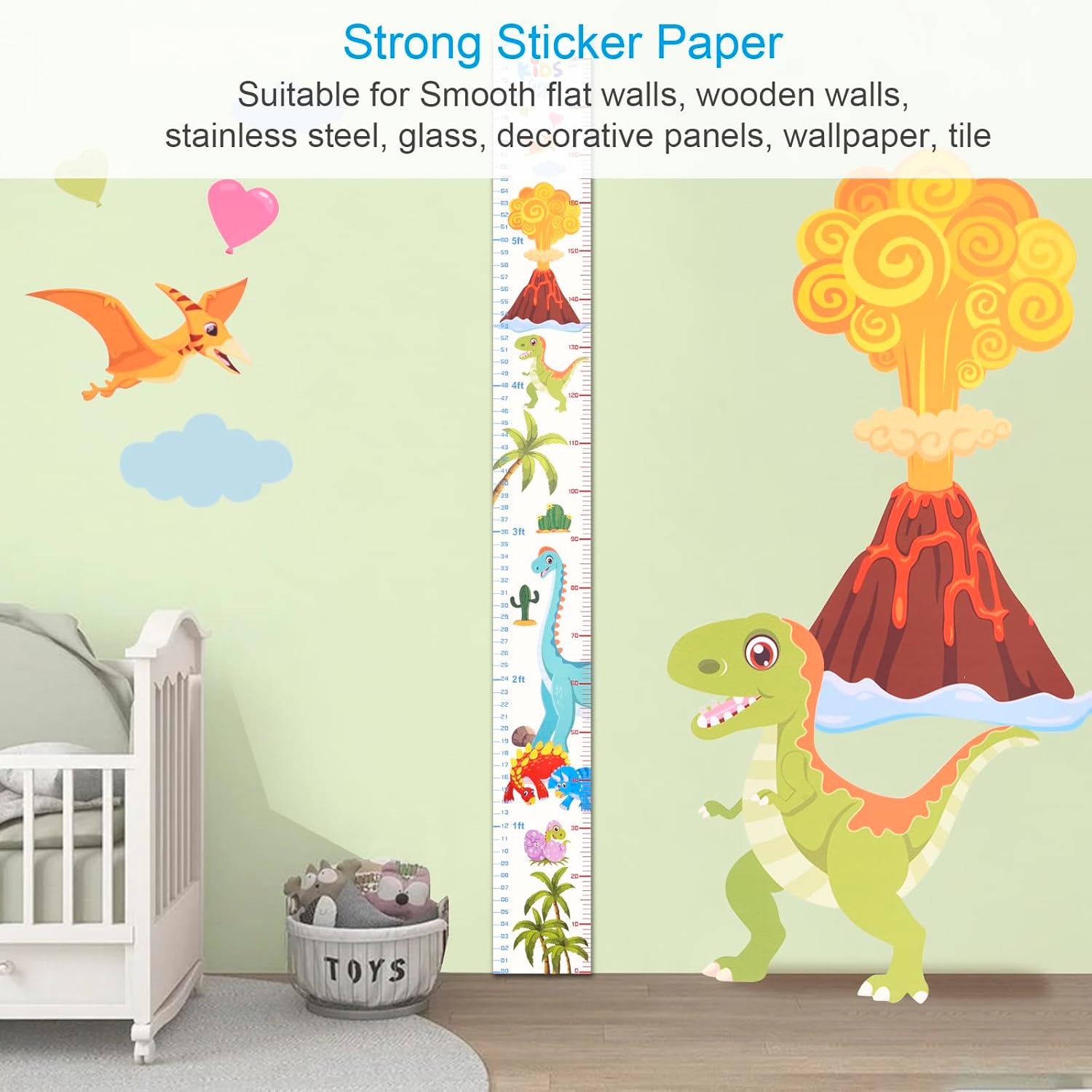 Baby Height Growth Chart with Dinosaur Design