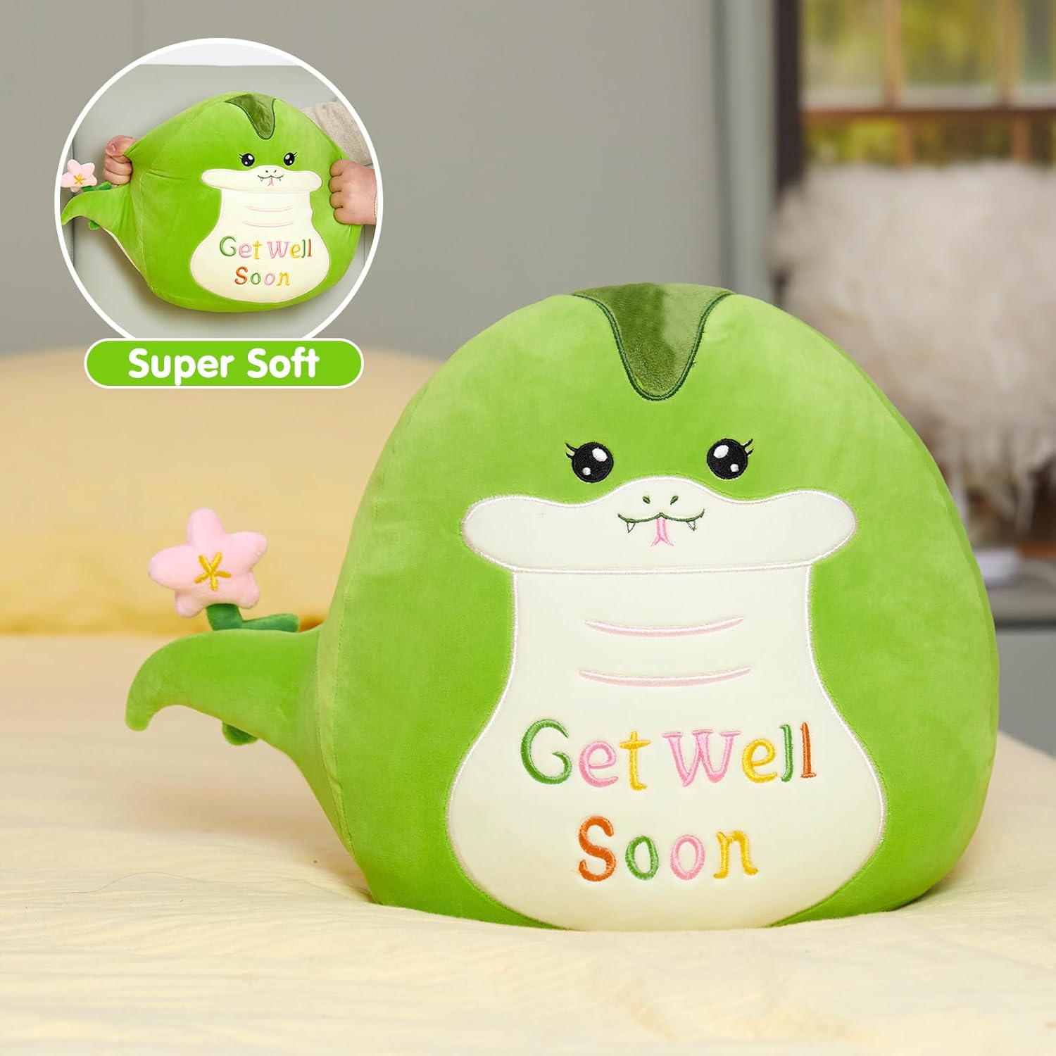 13 Inch Snake Get Well Plush Pillow