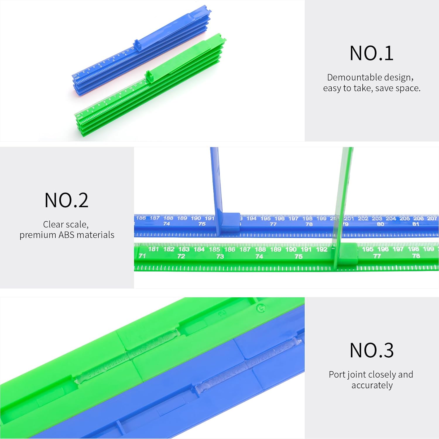 Egoldto 3D Height Measure Rod for Wall 79 Inches Blue