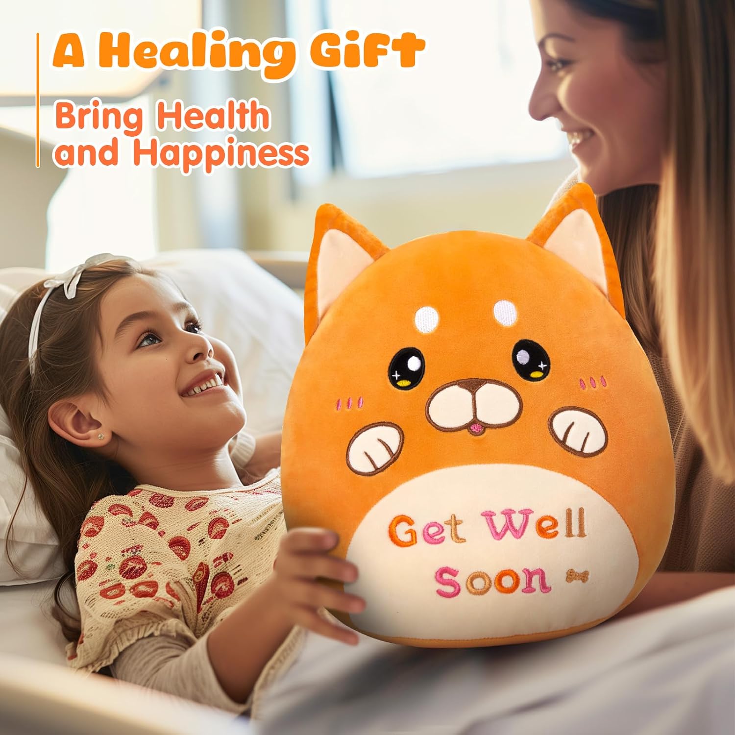 Get Well Soon Shiba Inu Plush Pillow