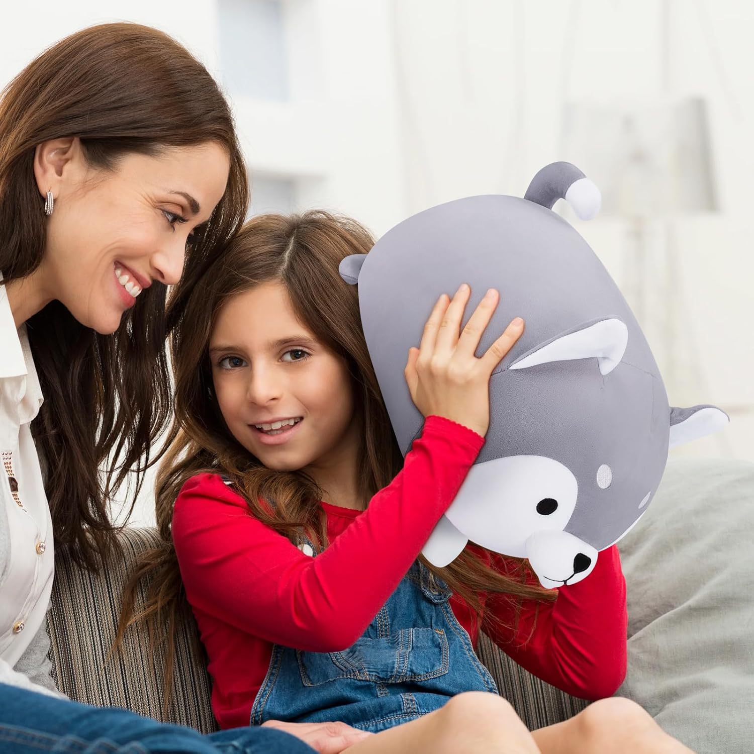 Achwishap Kawaii Husky Plush Pillow