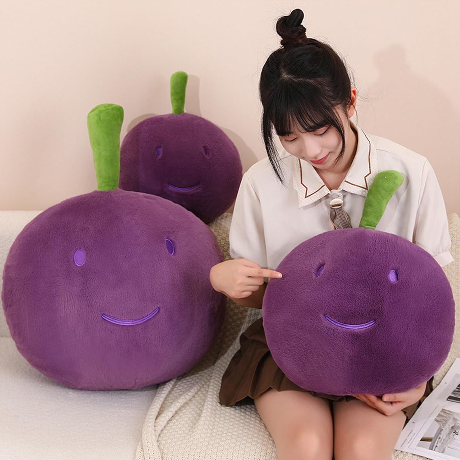 Grape Plush Pillow for Kids Adults