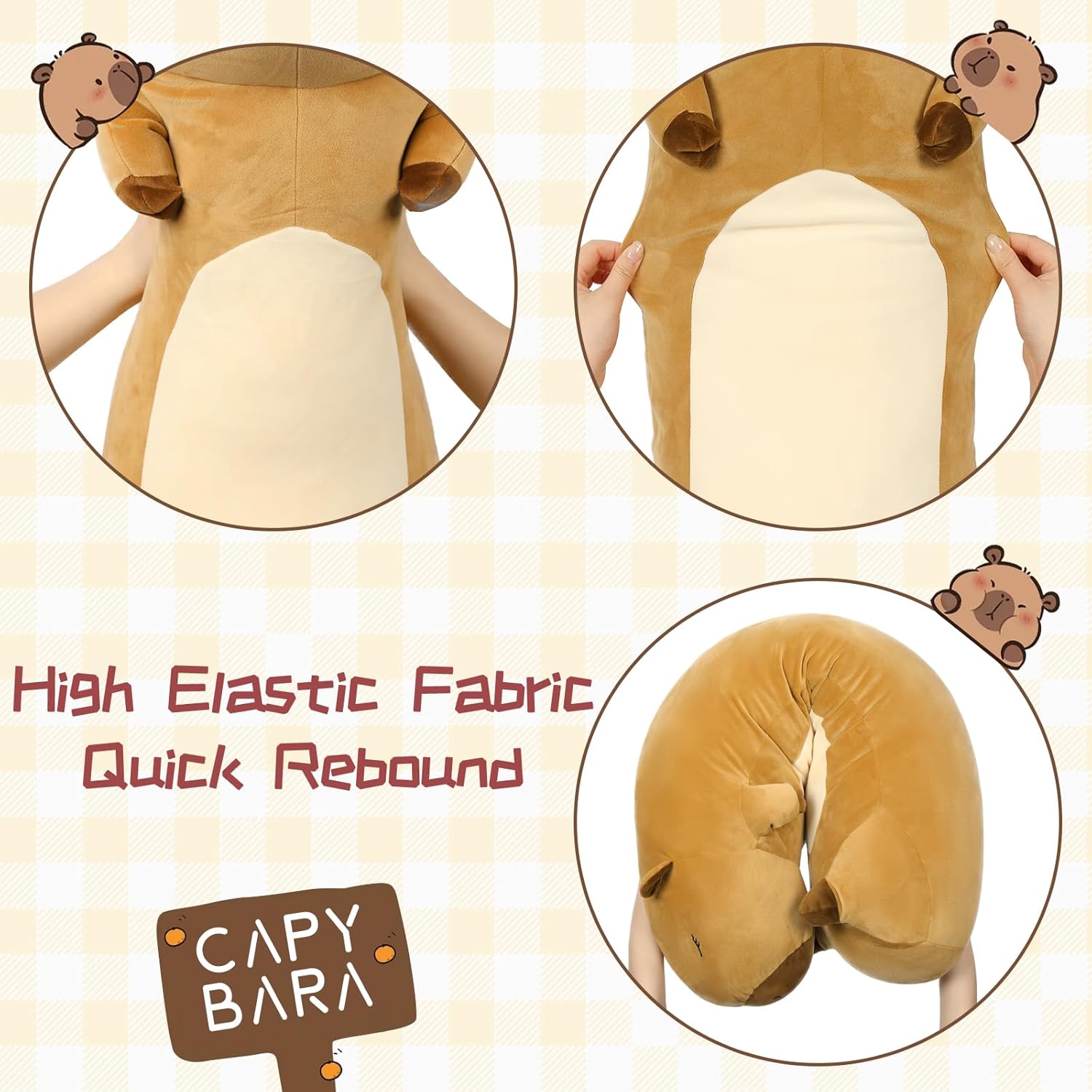 Tezituor Long Capybara Plush Pillow