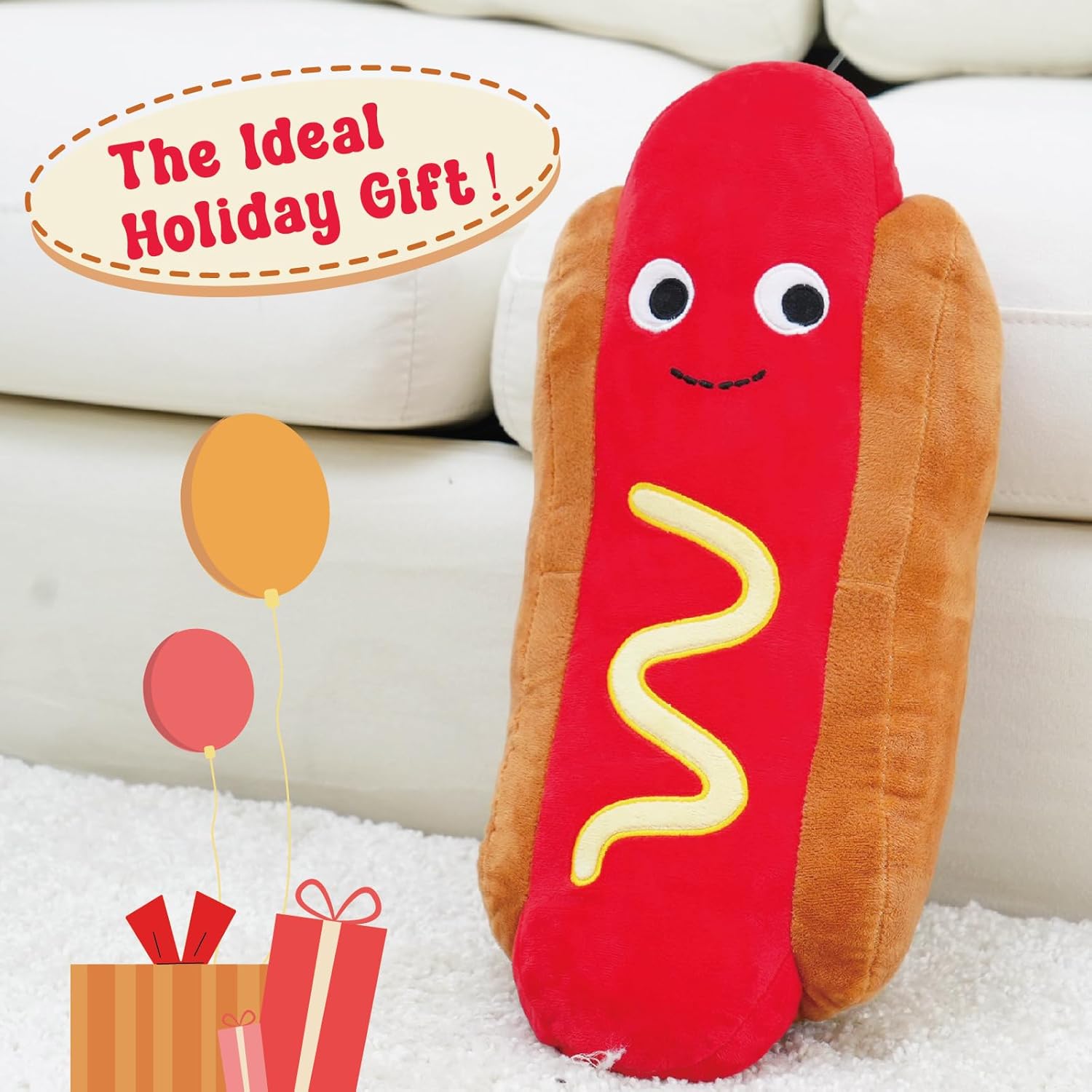 Hot Dog Plush Pillow 177 Inch Soft Stuffed Toy