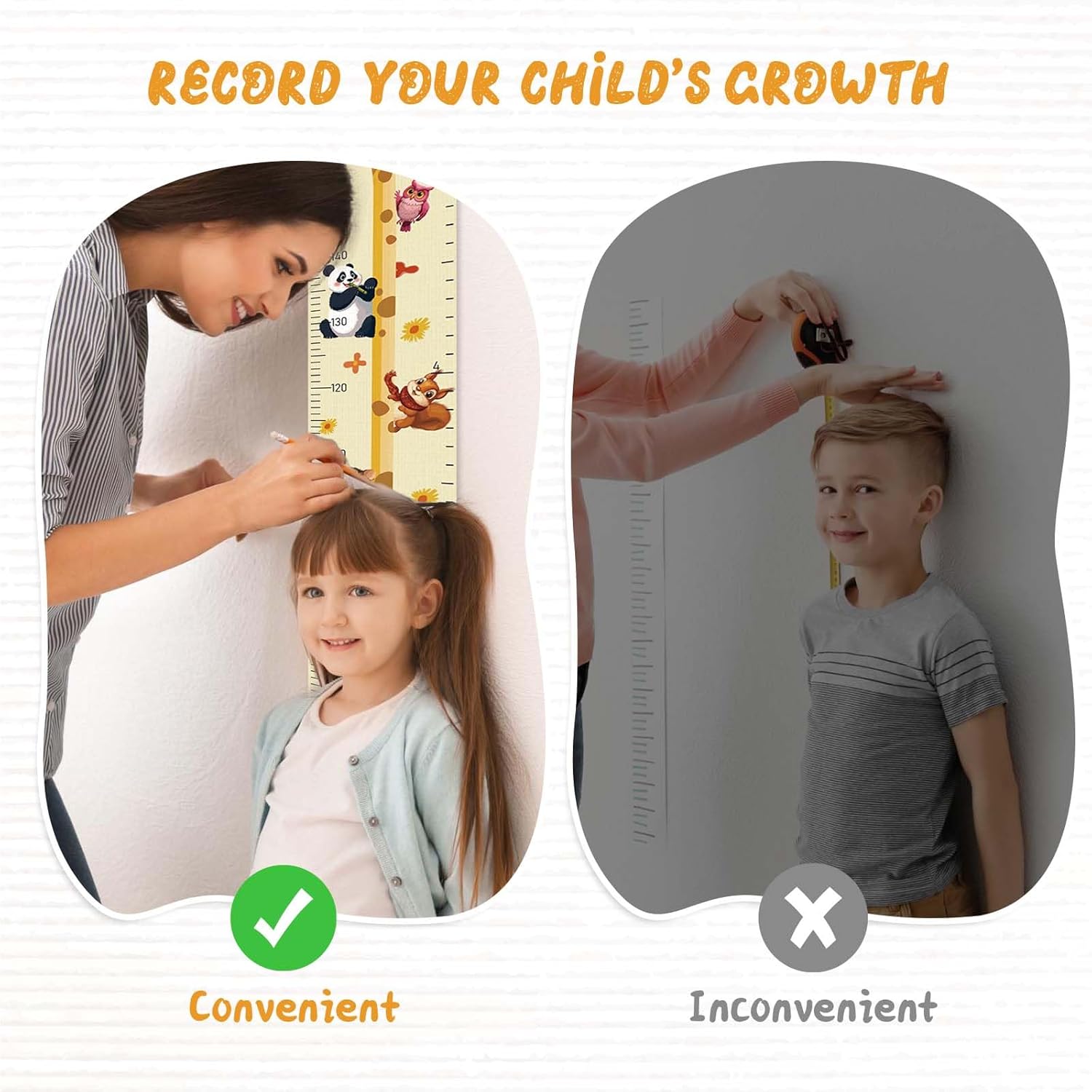 Woodemon Custom Name Growth Chart Wall