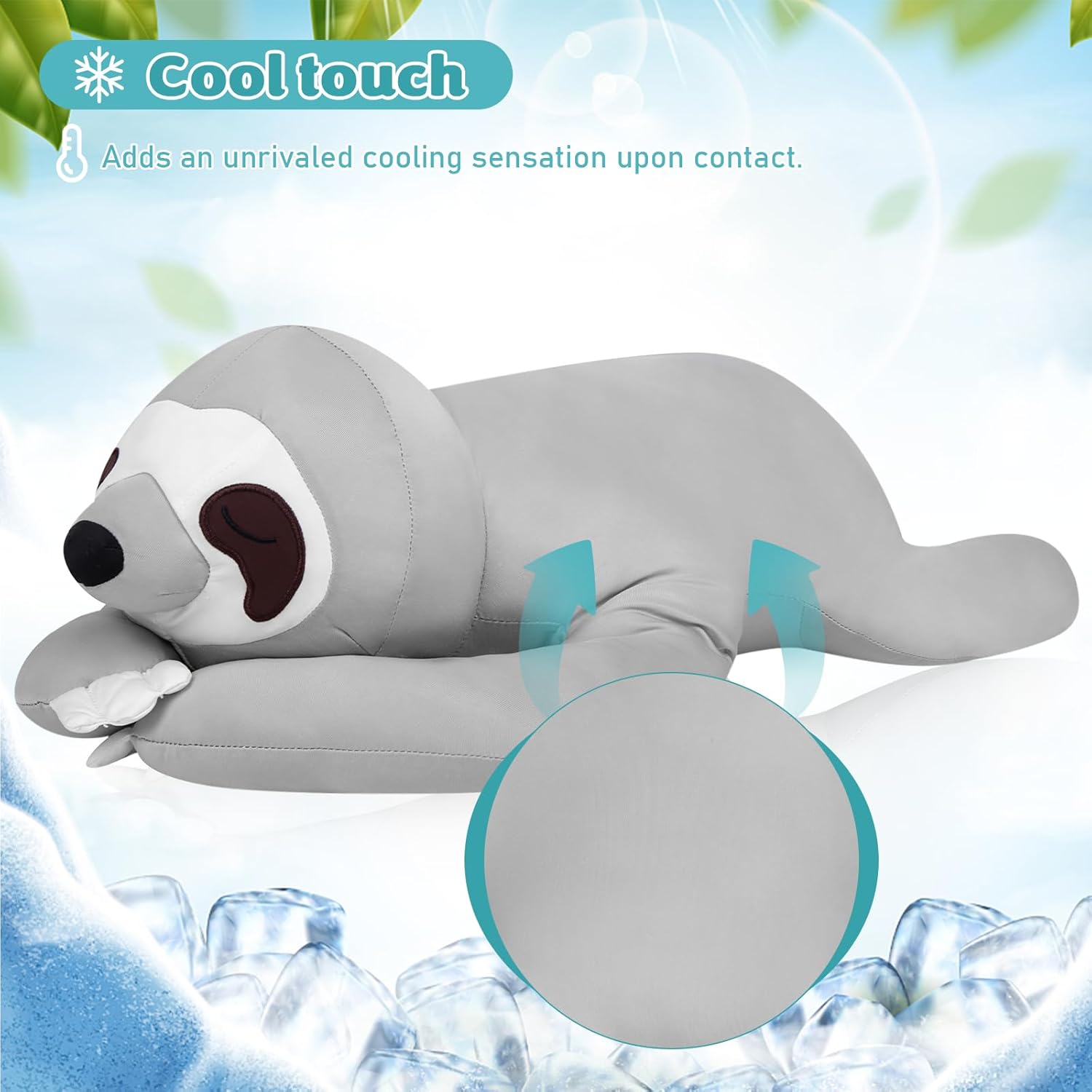 My OLi 24 Inch Sloth Cooling Plush Pillow